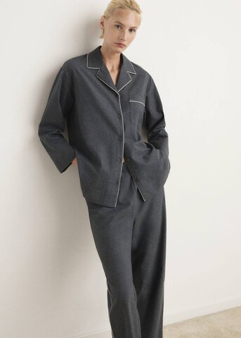 MANGO Pyjamahemd in Grau: Vorderseite