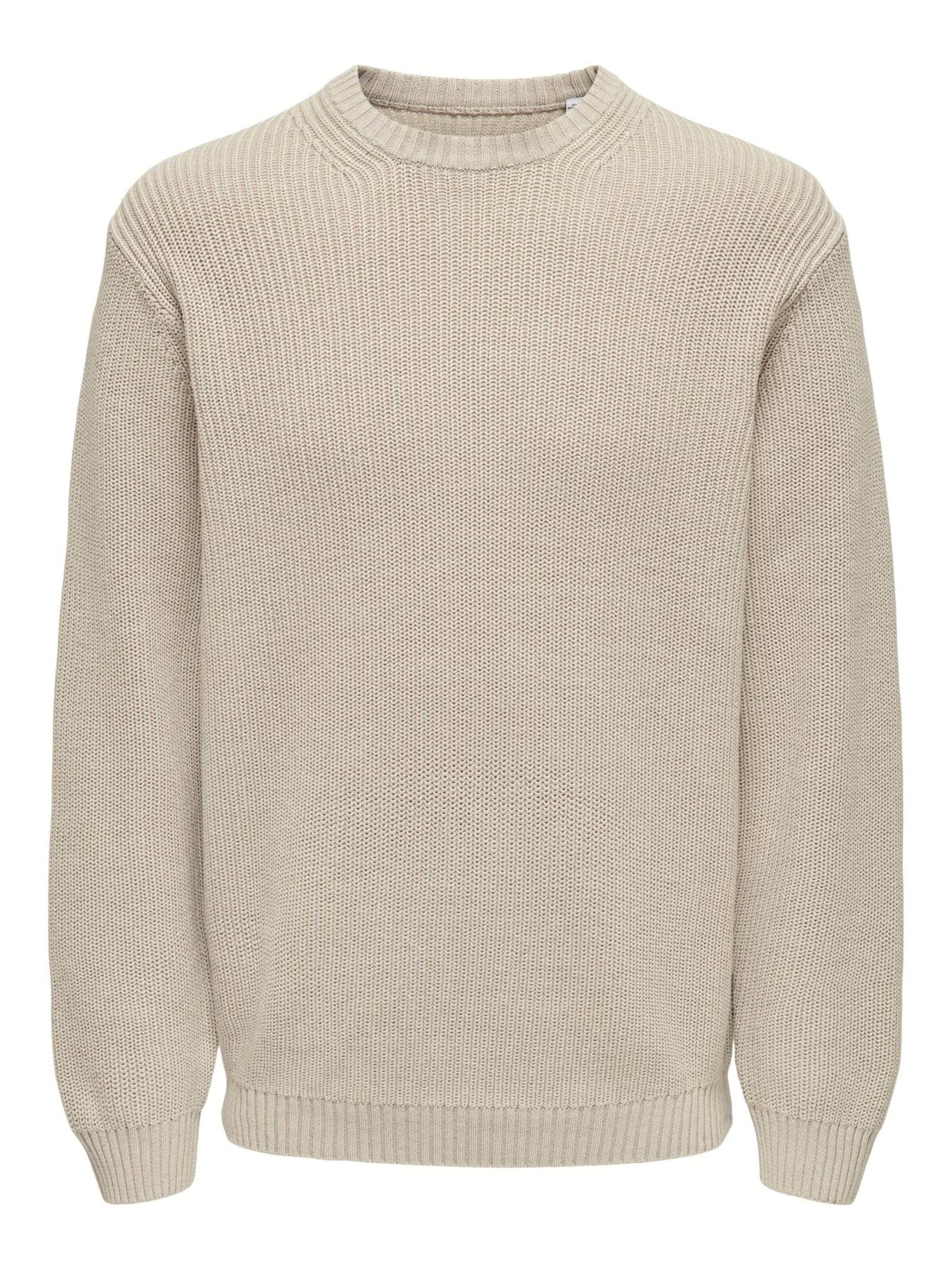 Only & Sons Trui '22031545' in Beige: voorkant