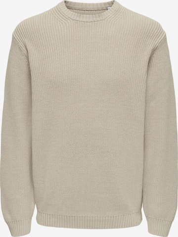 Only & Sons Trui '22031545' in Beige: voorkant