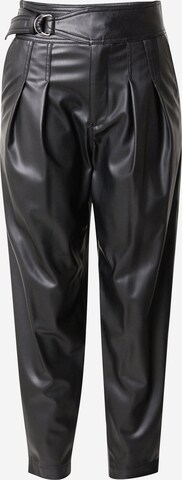 BOSS Tapered Pleat-Front Pants 'Telary' in Black: front