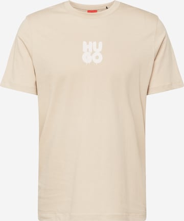HUGO T-Shirt 'Decali' in Beige: predná strana