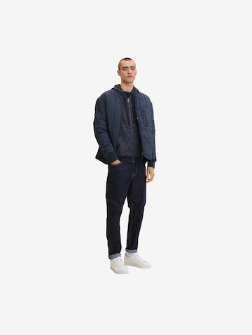 TOM TAILOR Zip-Up Hoodie in Blue