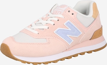 Baskets basses '574' new balance en rose : devant