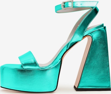 CESARE GASPARI Sandals in Green: front