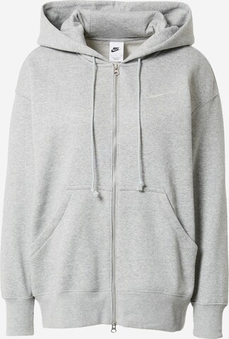 Giacca di felpa 'Phoenix FLC' di Nike Sportswear in grigio: frontale