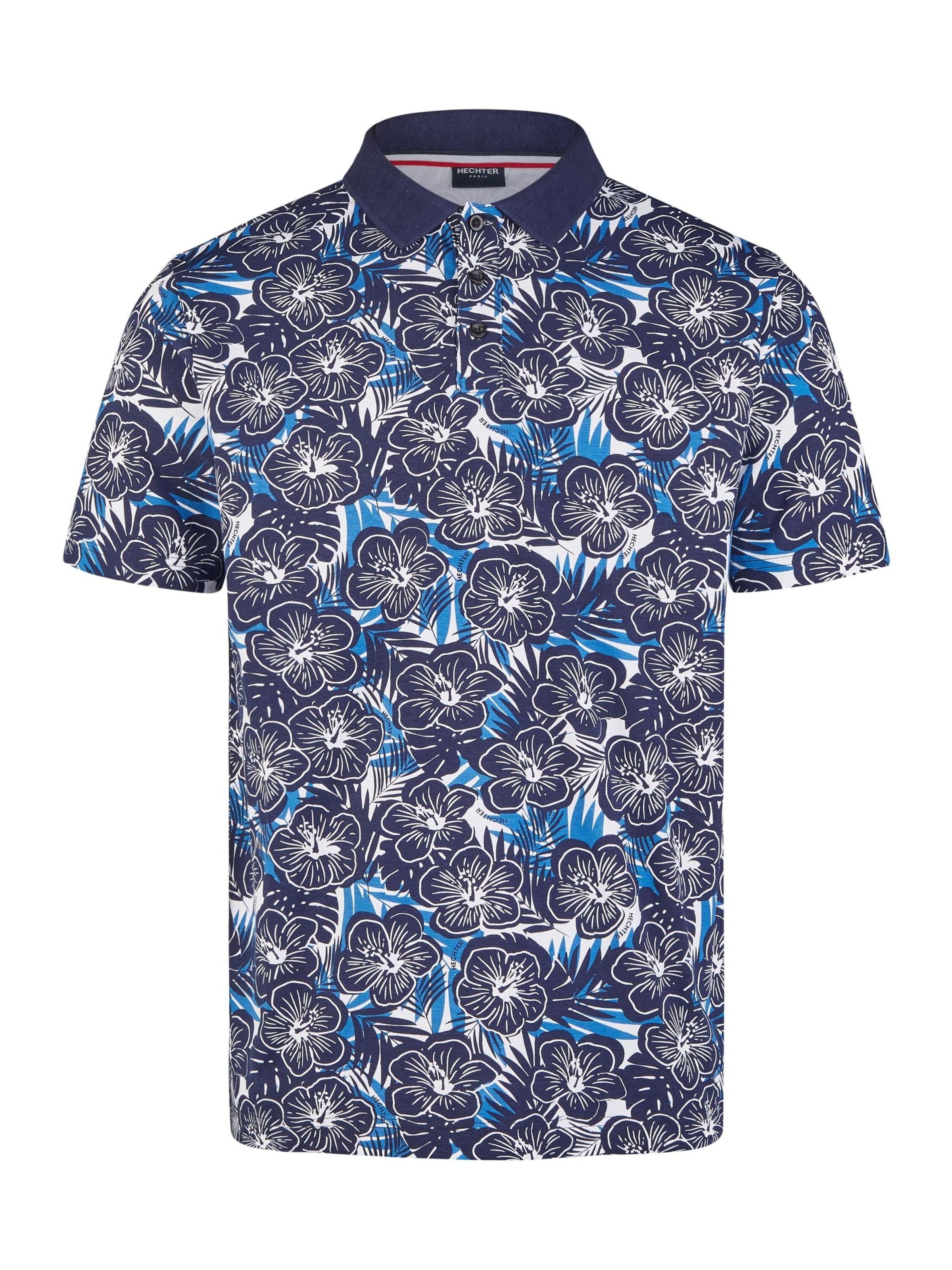 T-Shirt HECHTER PARIS en bleu : devant