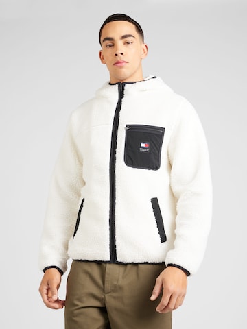 Tommy Jeans Fleece Jacket in White: front