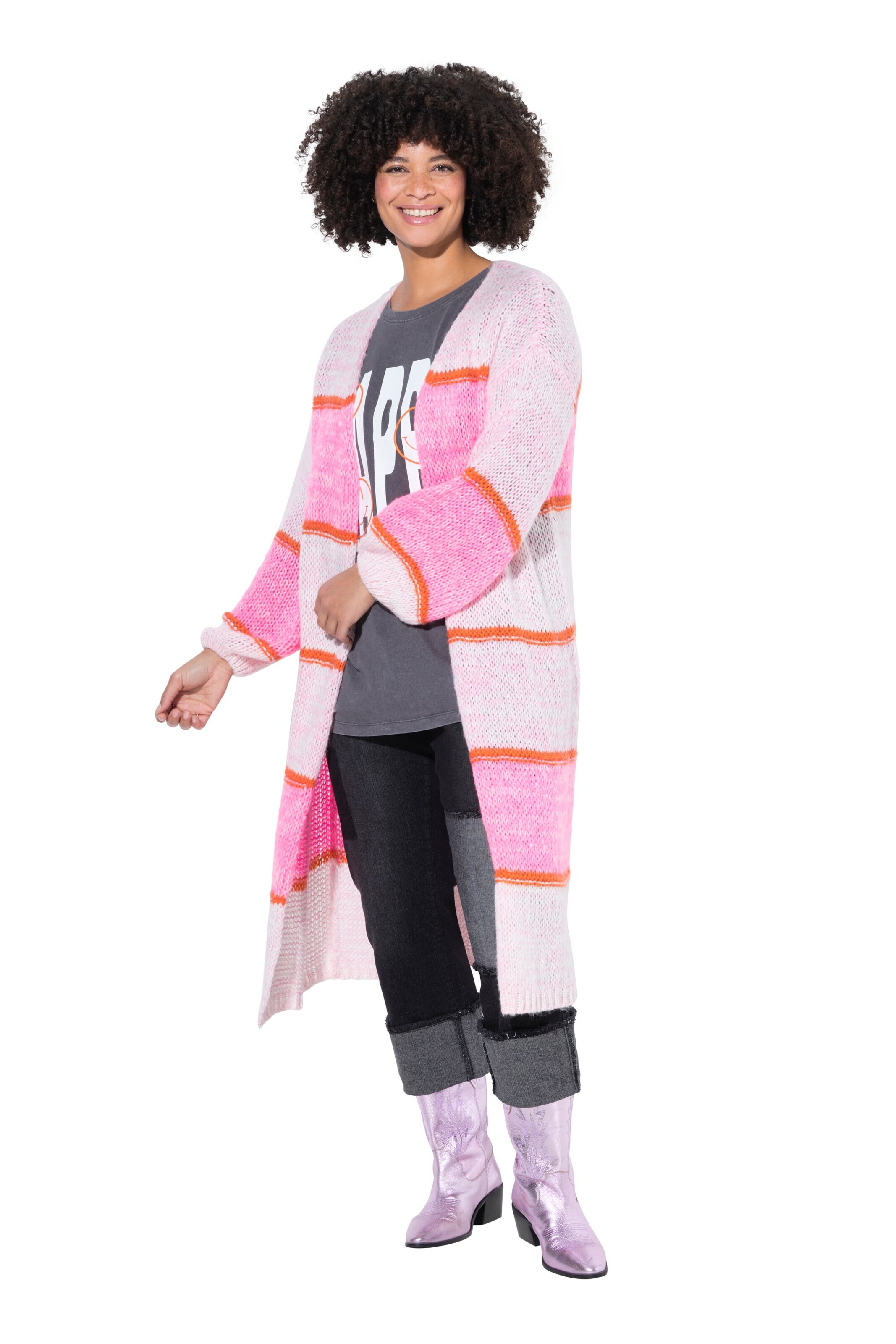 Angel of Style Knit cardigan in Pink: front