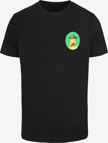 T-Shirt 'Ufo Pizza' Mister Tee en noir : devant