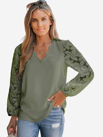 Cupshe Blouse 'Long Sleeve' in Green: front