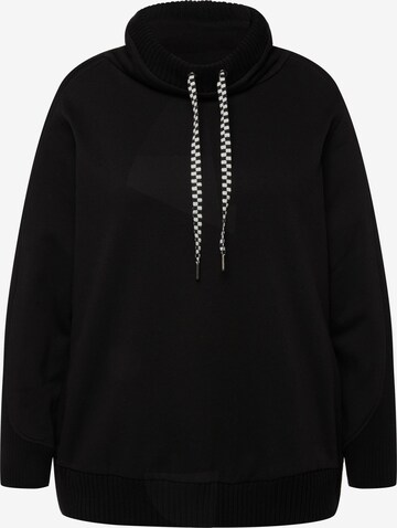 Sweat-shirt Ulla Popken en noir : devant