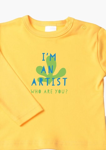 LILIPUT Langarmshirt mit coolem 'I'm an Artist'-Print in Gelb