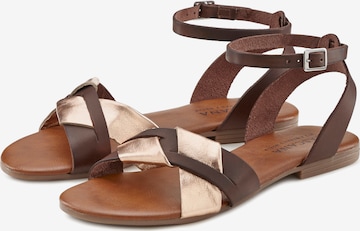 LASCANA Sandalen met riem in Bruin