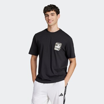 ADIDAS SPORTSWEARTehnička sportska majica - crna boja: prednji dio