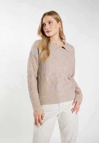 DreiMaster Vintage Trui 'Incus' in Beige: voorkant