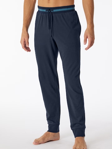 SCHIESSER Regular Workout Pants ' Mix & Relax ' in Blue: front