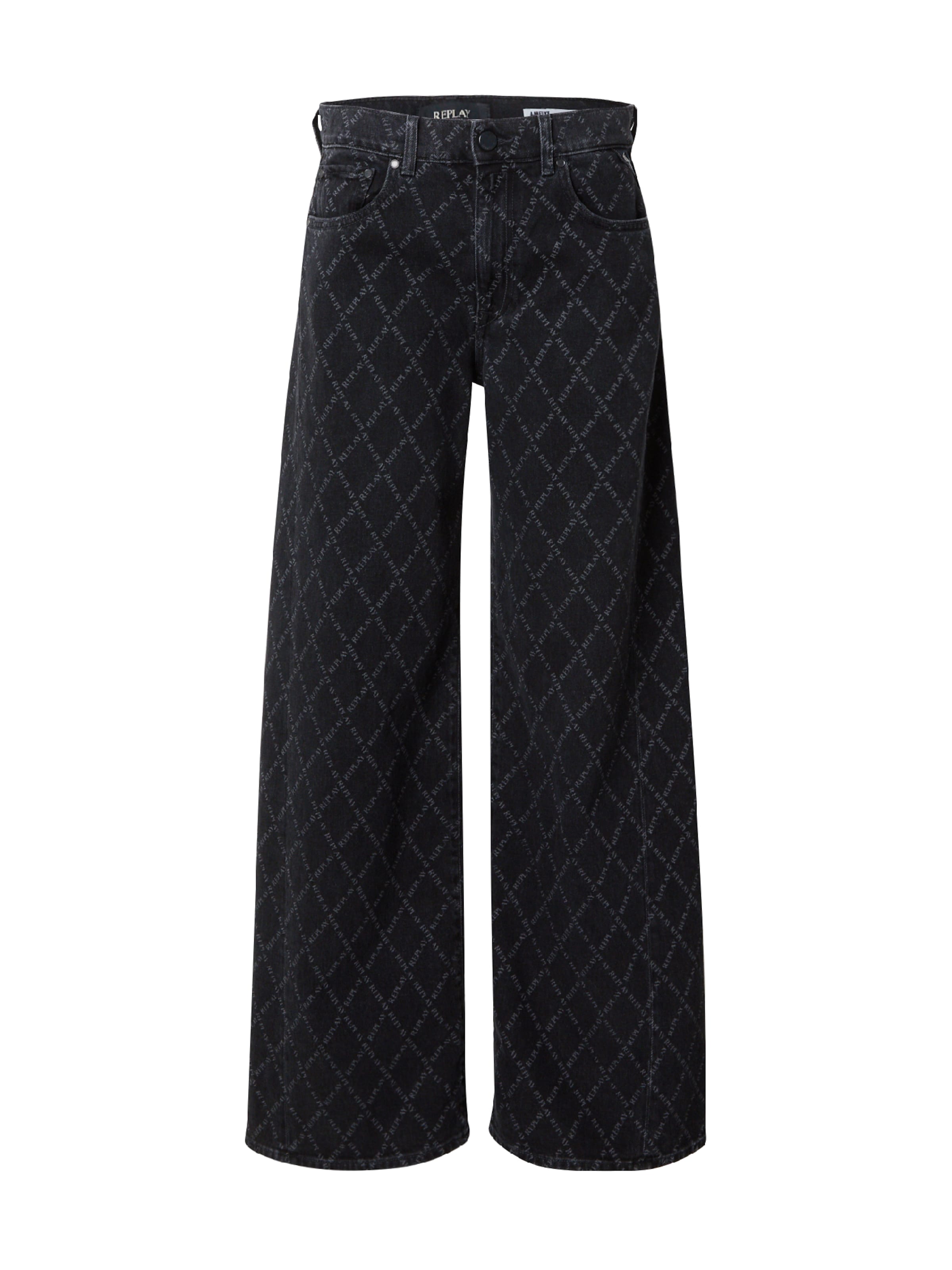 Wide Leg Jean 'AMELYE' REPLAY en noir : devant