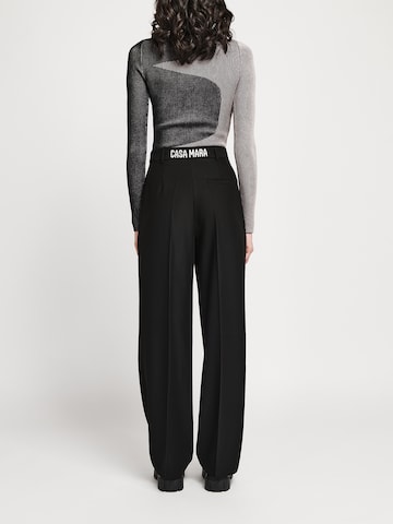 Casa Mara Regular Trousers with creases 'Always Perfect' in Black: back