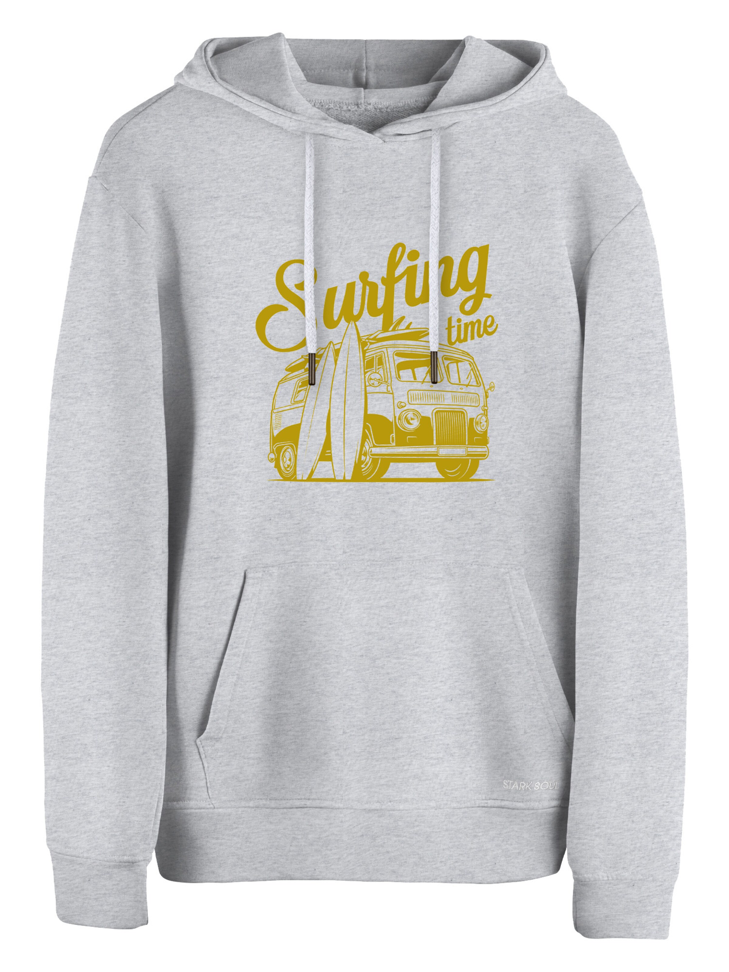 Cotton Prime Sweatshirt 'Surf Time - Urlaub & Meer' in Grau: Vorderseite
