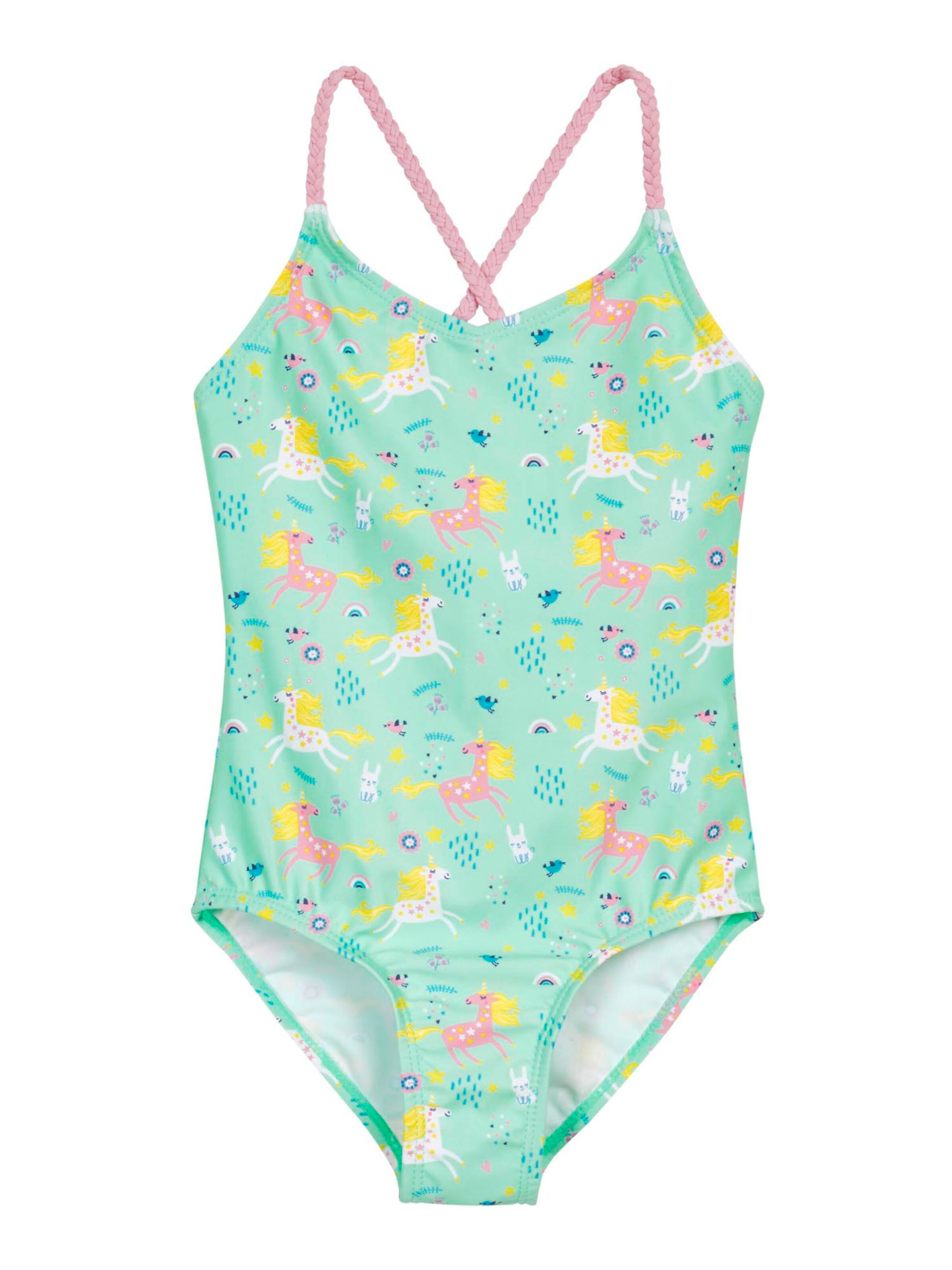 PLAYSHOES Бански костюм 'Einhorn' в зелено: отпред