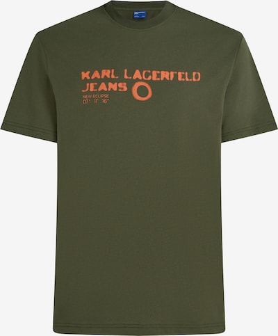KARL LAGERFELD JEANS Majica u tamno zelena / narančasta, Pregled proizvoda