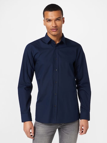 HUGO Red Slim fit Button Up Shirt 'Elisha' in Blue: front