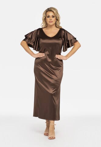 Karko Evening Dress in Brown: front