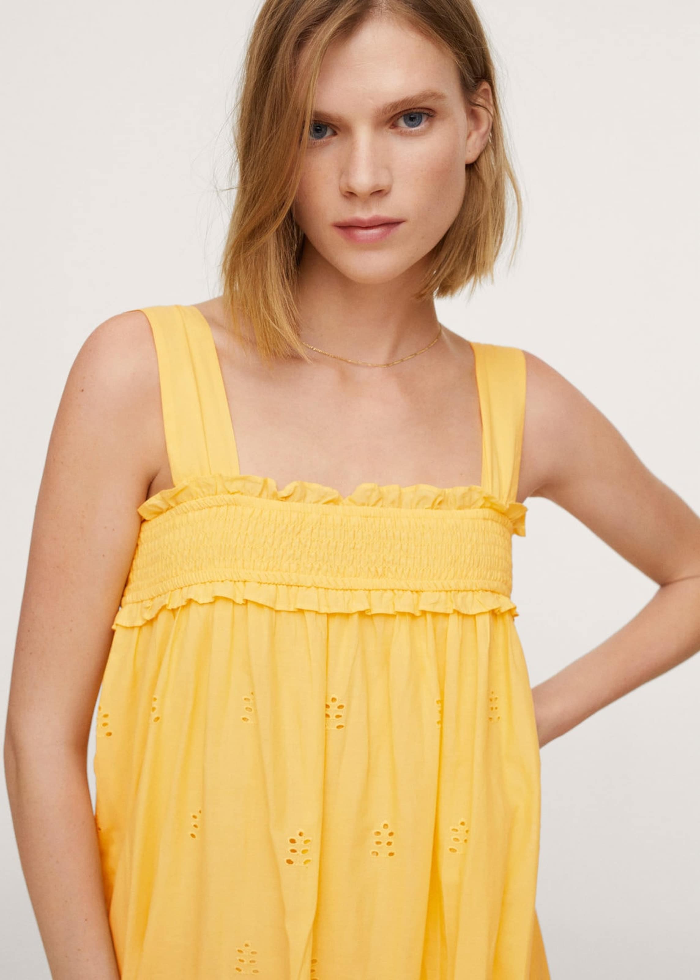Frauen Kleider MANGO Kleid 'greta-h' in Dunkelgelb - RT24815 Frauen Kleider MANGO Kleid 'greta-h' in Dunkelgelb - RT24815