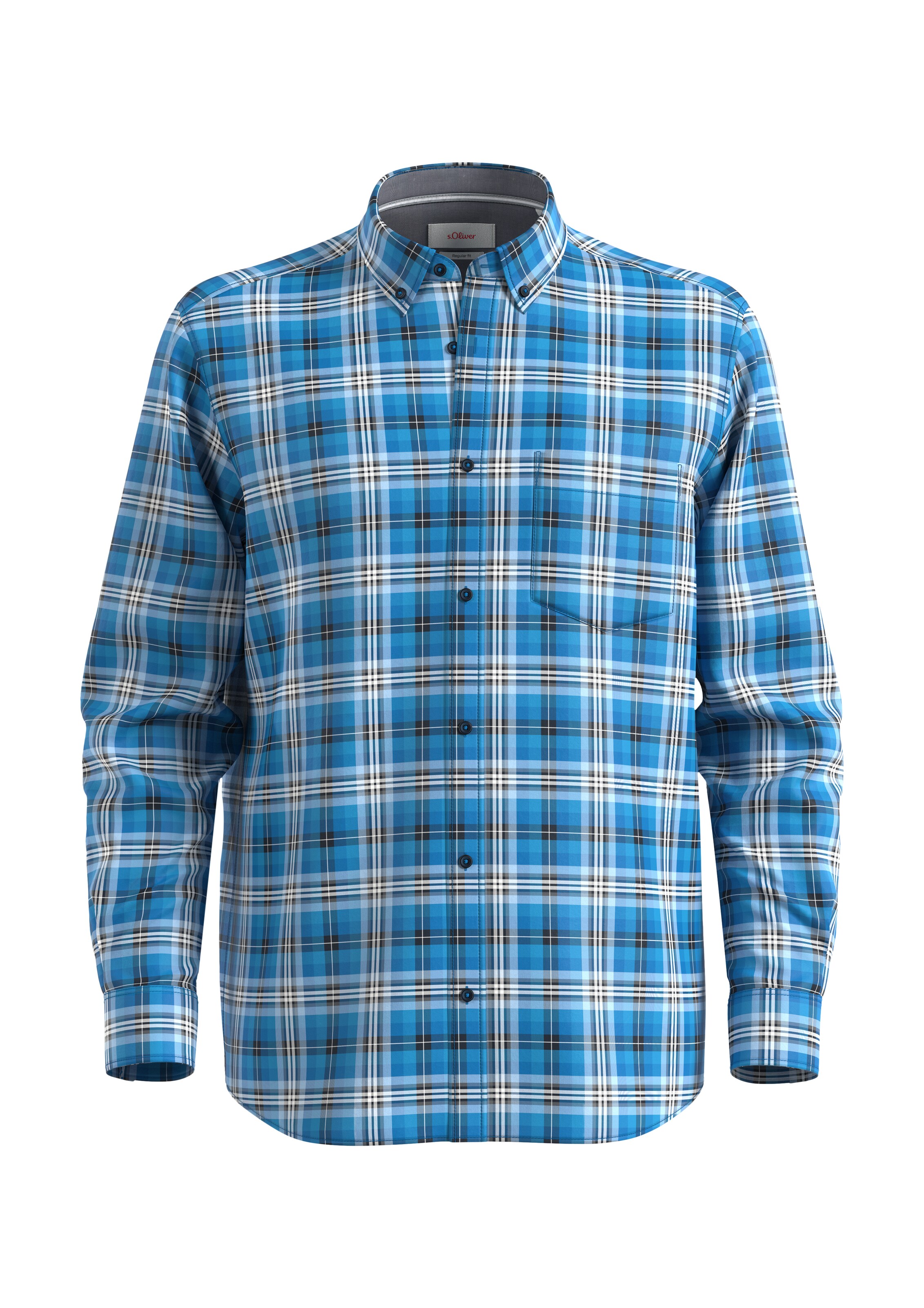 s.Oliver Regular Fit Hemd in Blau: Vorderseite