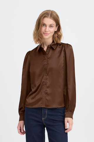 ICHI - Blusa 'SANZA' em castanho: frente