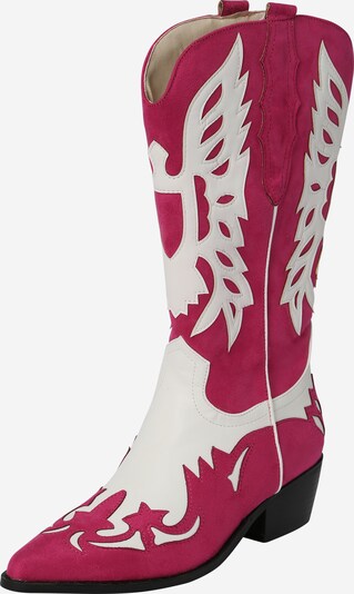 Nasty Gal Bottes de cowboy en rose / blanc, Vue avec produit