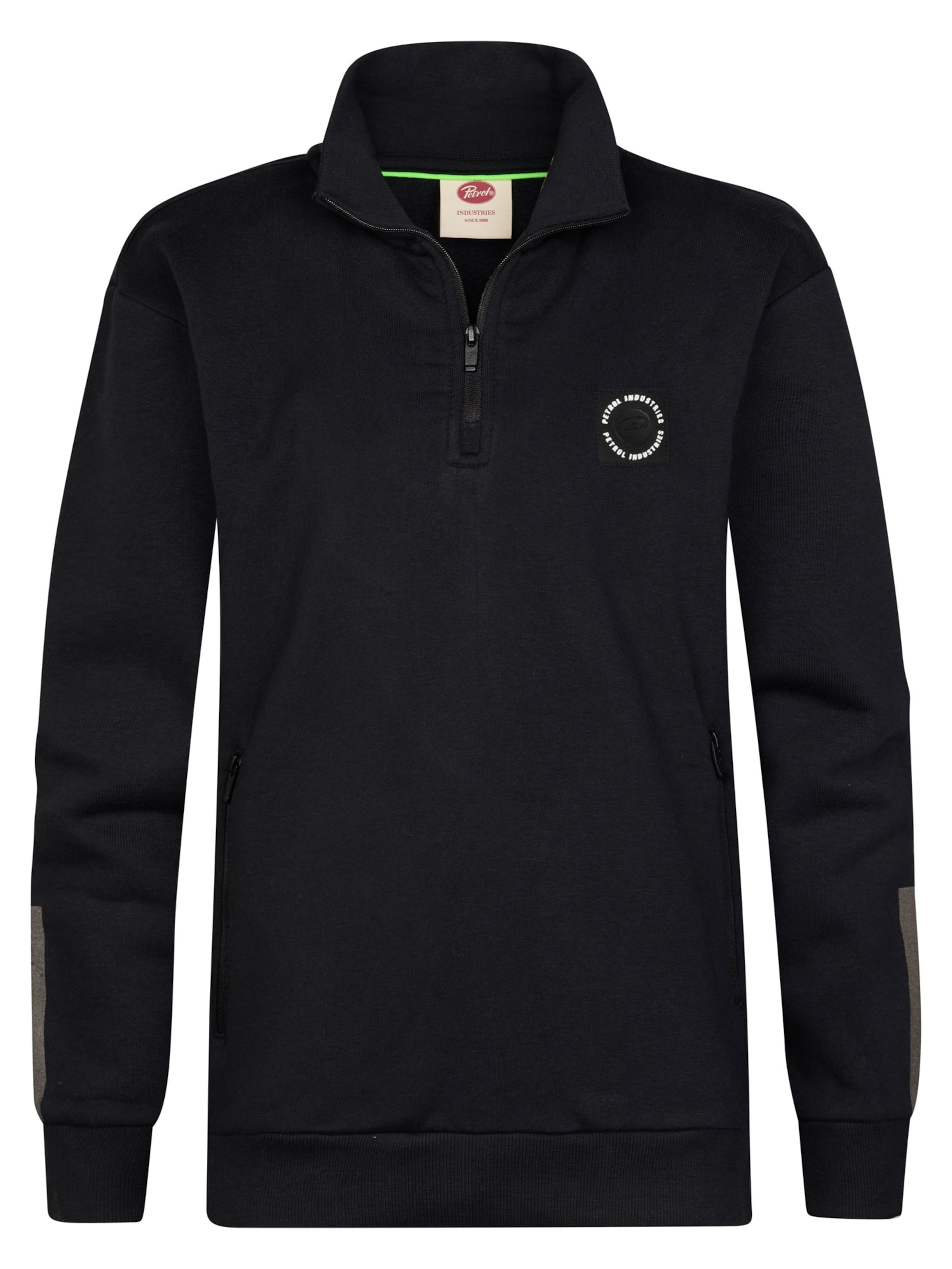 Petrol Industries Sweatshirt 'Millhaven' in Zwart: voorkant