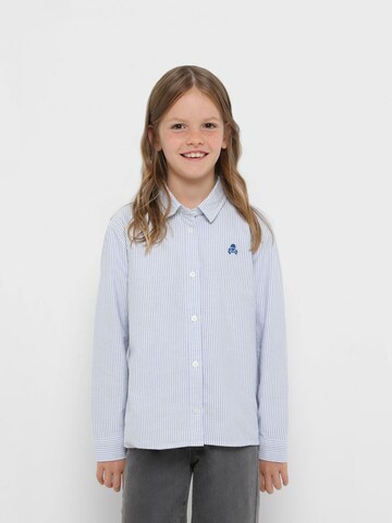 Scalpers Blouse 'Nos Frill' in Blauw: voorkant