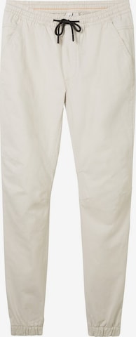 TOM TAILOR DENIM Tapered Pants in White: front