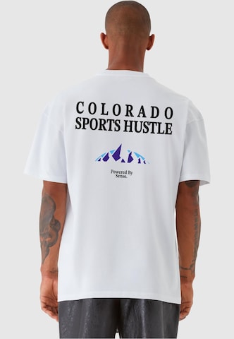 9N1M SENSE Shirt 'Sports Hustle' in Wit: voorkant