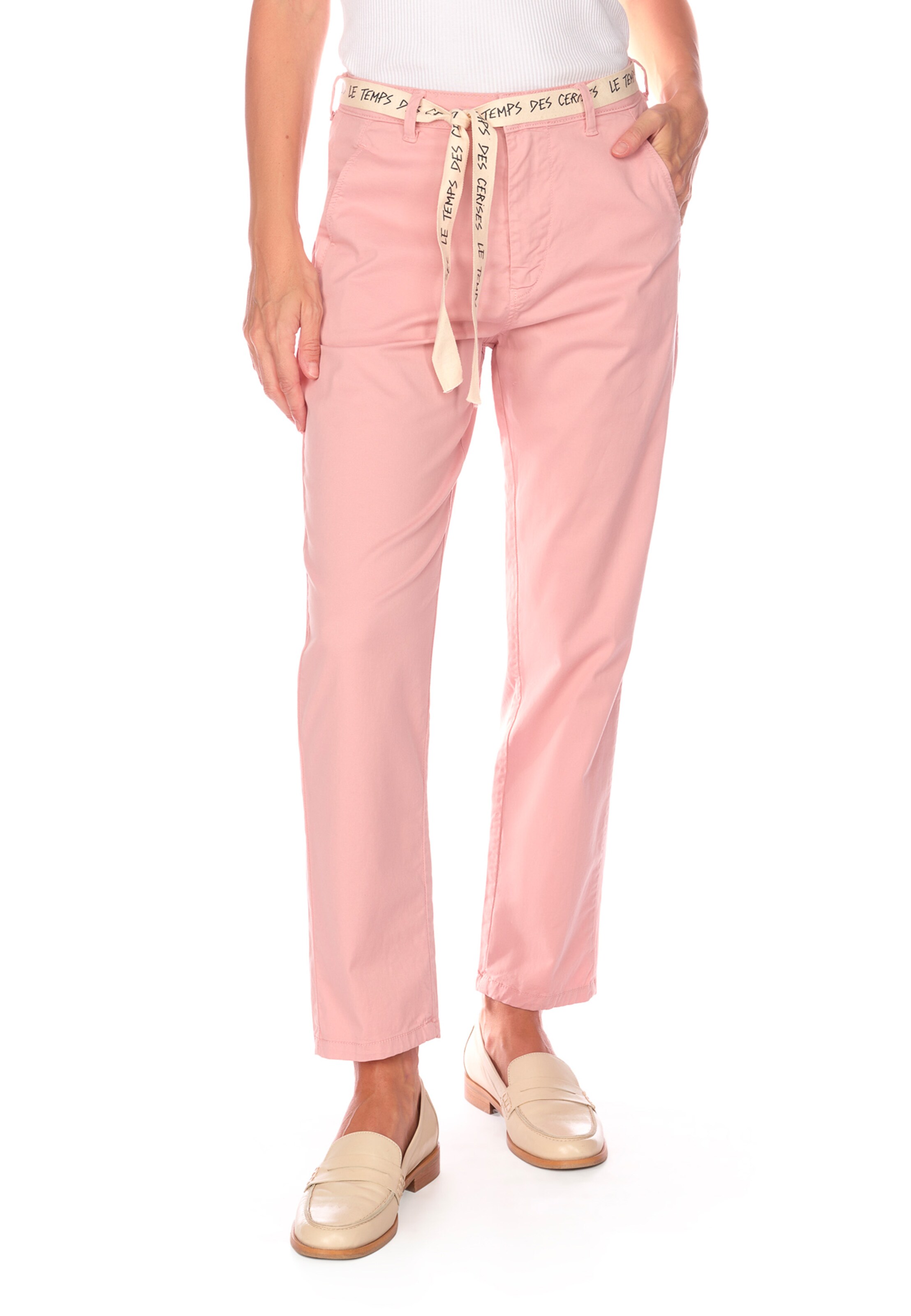 Regular Pantalon chino 'ARLO' Le Temps Des Cerises en rose : devant