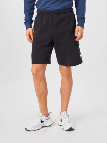 Nike Sportswear Loosefit Παντελόνι cargo σε μαύρο: μπροστά