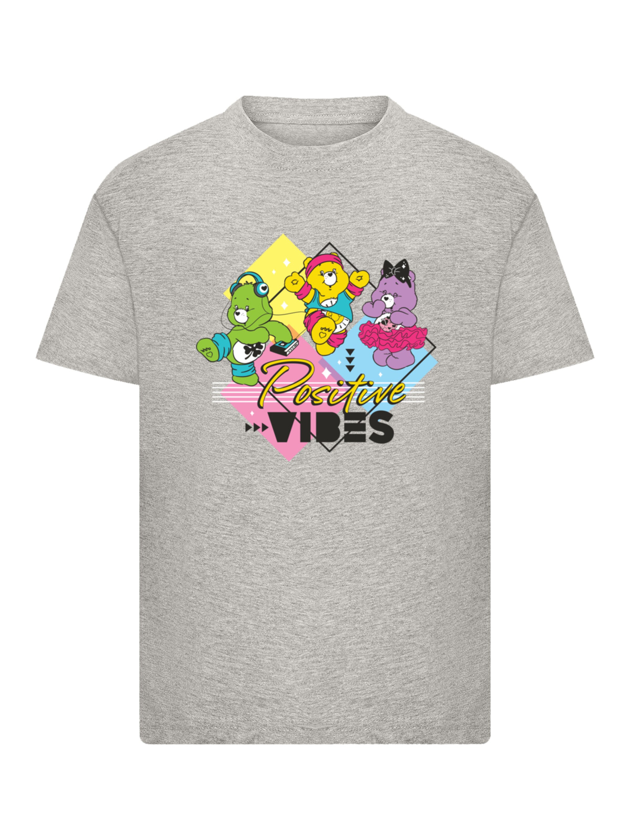 F4NT4STIC Shirt 'Care Bears Good Luck Bear Positive Vibes' in Grey: front