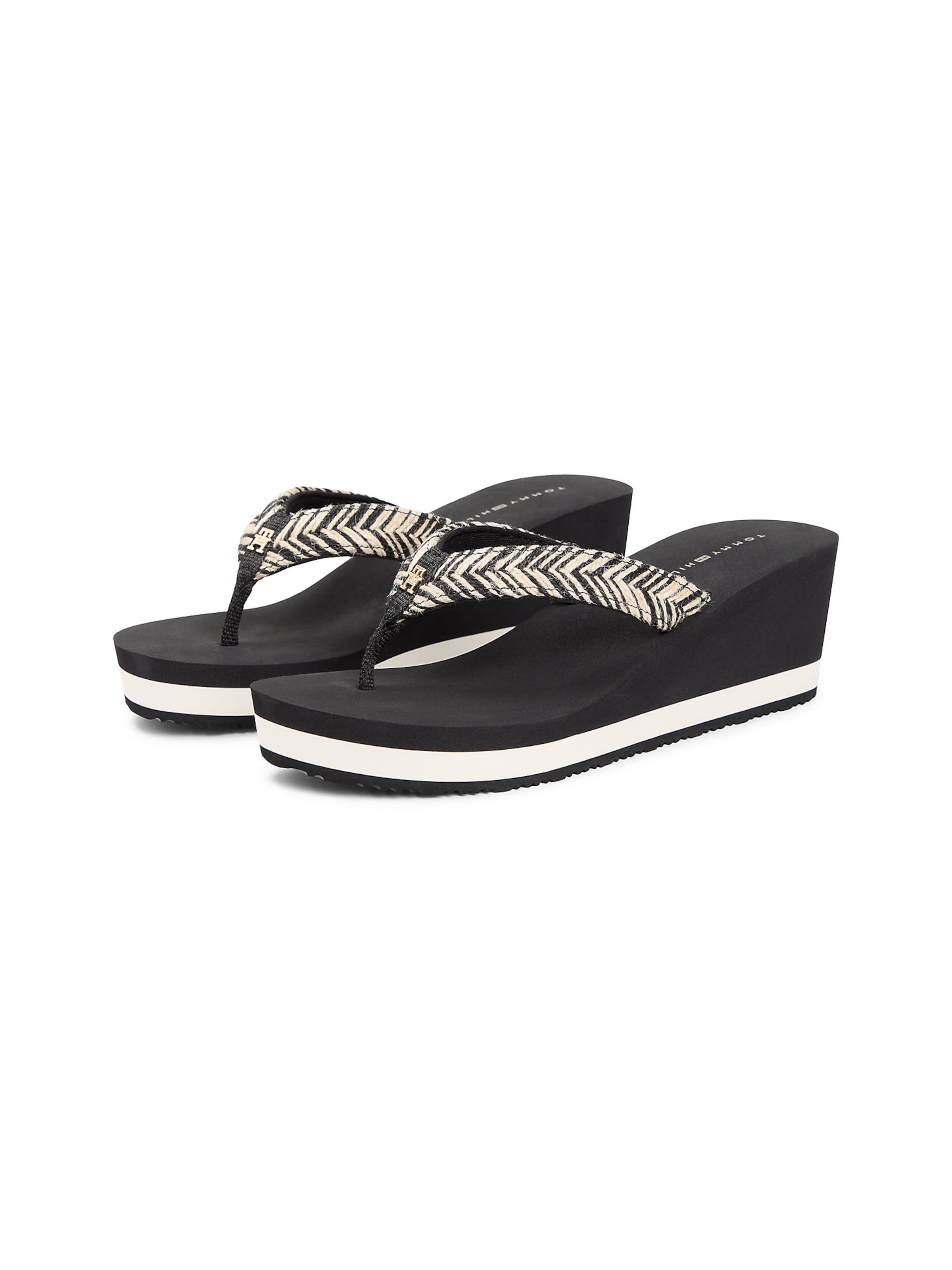 TOMMY HILFIGER Teenslipper in Zwart