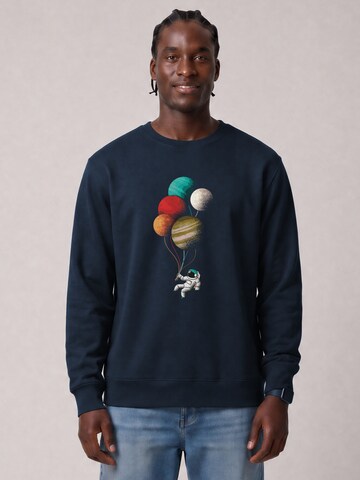 Watapparel Sweatshirt ' Balloon Spaceman ' in Blauw: voorkant