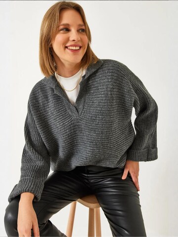 Bianco Lucci Pullover in Grau