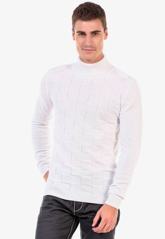 CIPO & BAXX Rollkragenpullover in Weiß: predná strana