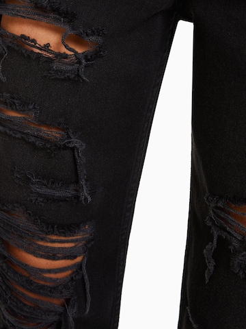 Bershka Lużny krój Jeansy w kolorze czarny