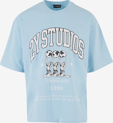 2Y Studios Shirt 'Globus' in Blauw: voorkant