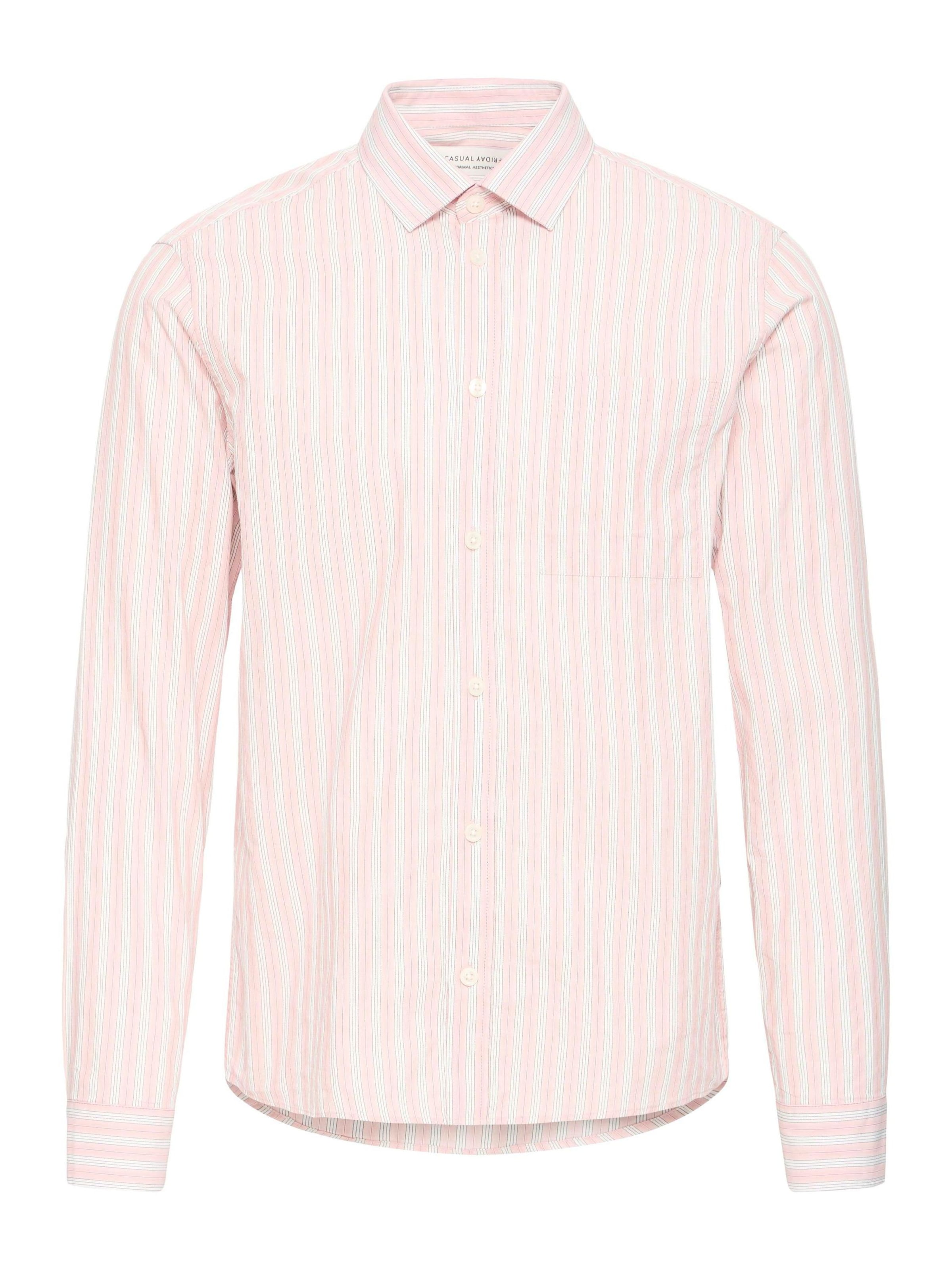Casual Friday Langarmhemd ' CFOrlyn Striped ' in Pink: Vorderseite