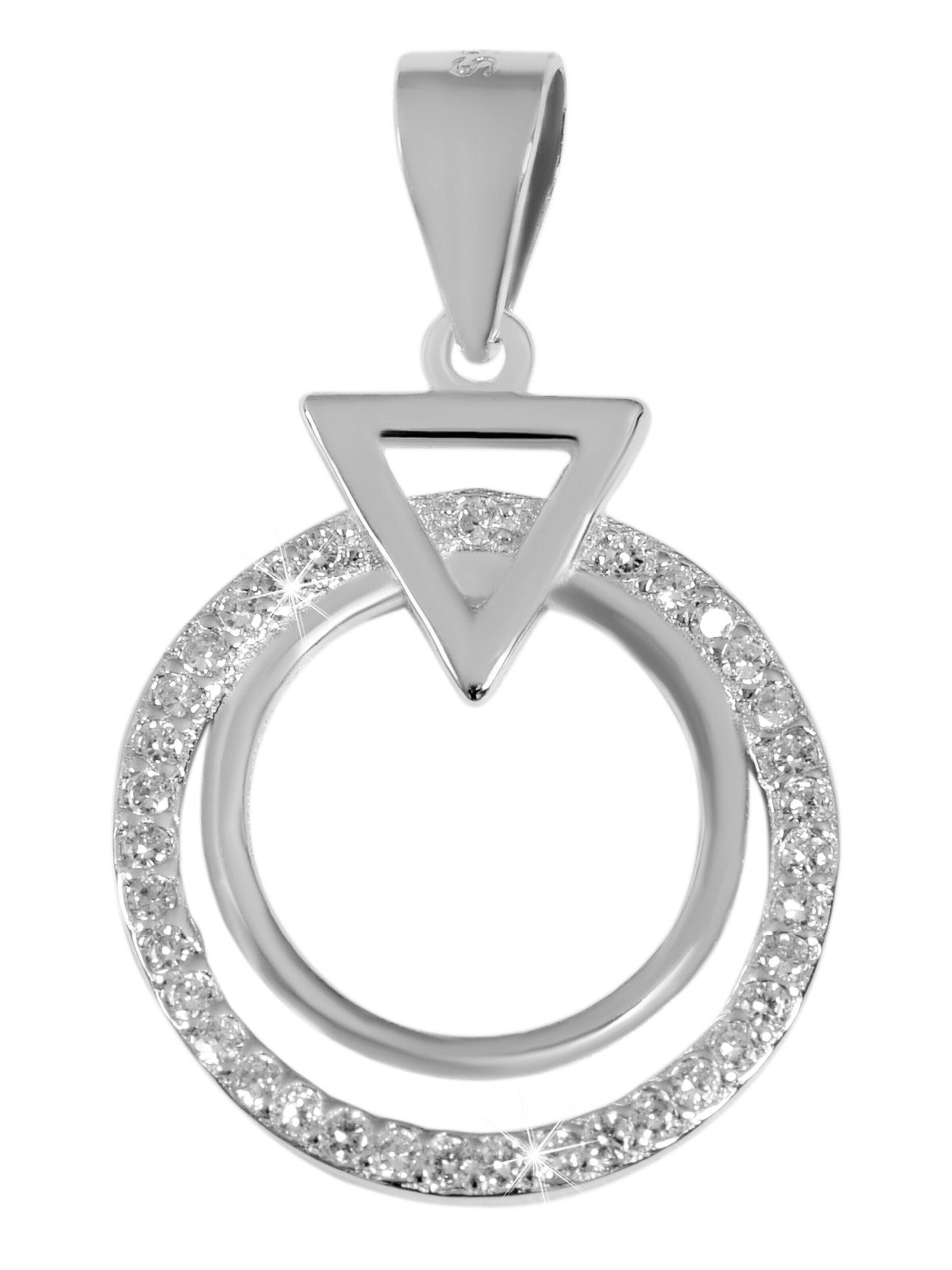 Akzent Jewelry Set '"Rahel" aus 925 Sterlingsilber mit Zirkonia, rhodiniert,' in Silver