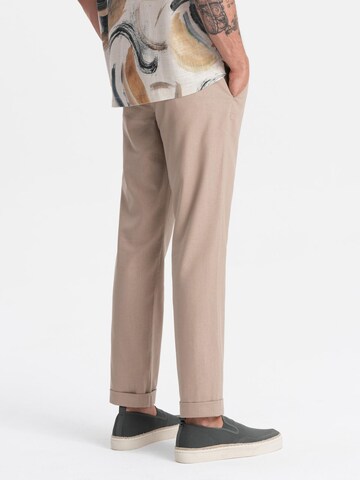 Coupe slim Pantalon 'Quintessence' Ombre en beige