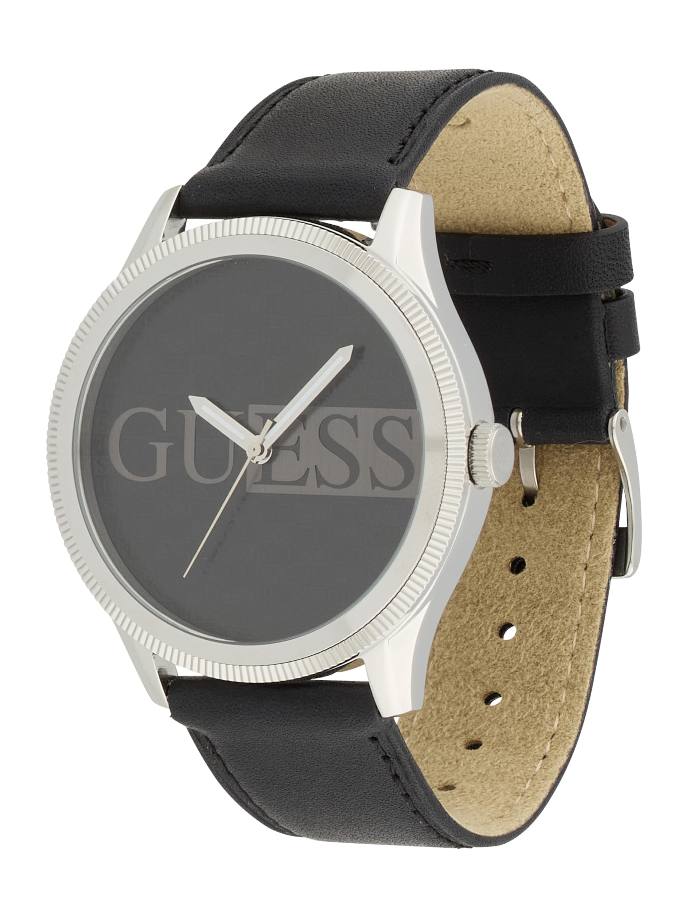 GUESS Analog klocka 'REPUTATION' i svart: framsida