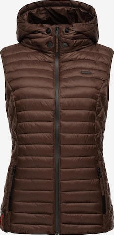 MARIKOO Vest 'Hasenpfote' in Brown: front