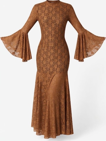 Elena Athanasiadou - Vestido de noche 'Lune de Soir' en marrón: frente